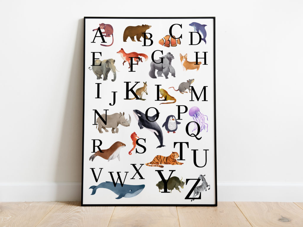 Kostenloses Poster fürs Kinderzimmer: Das ABC der Tiere