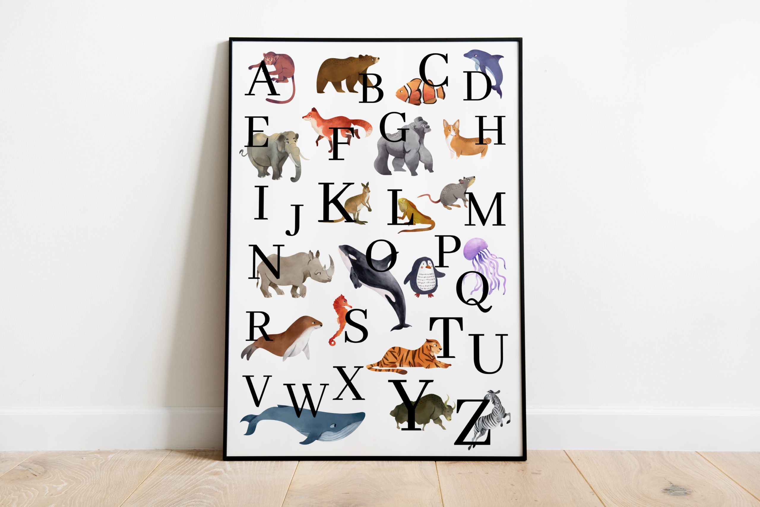 Kostenloses Poster fürs Kinderzimmer: Das ABC der Tiere
