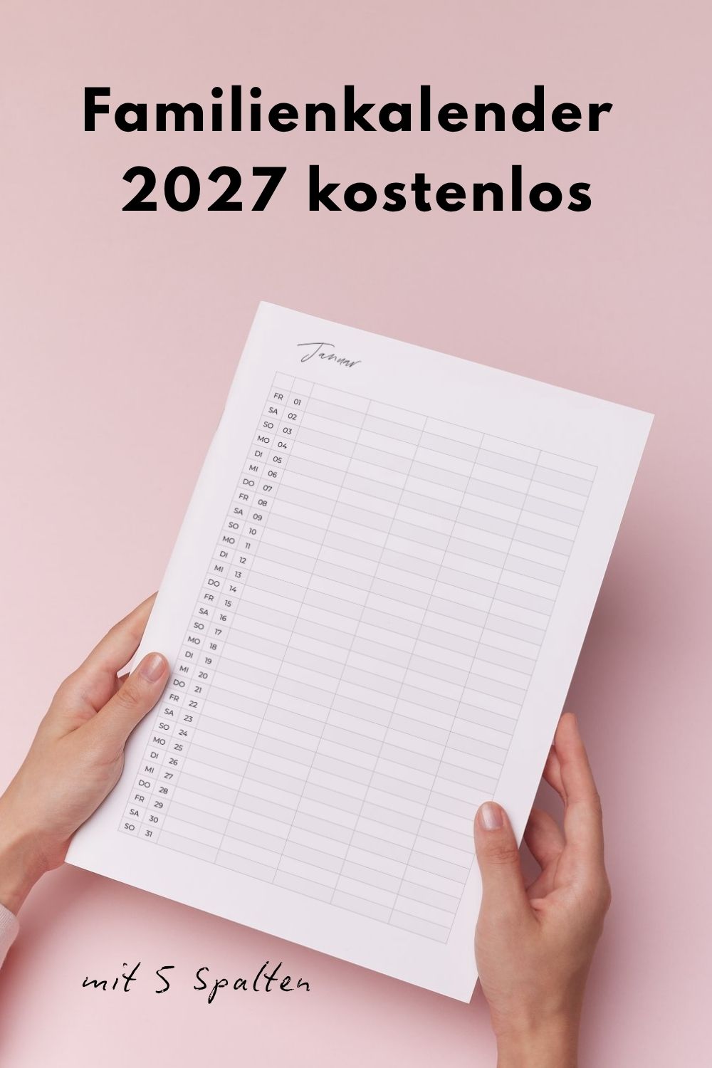 Familienplaner 2027 - kostenlos ausdrucken